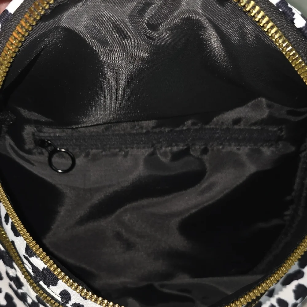 🐆 Ampere Creations Black and White Leopard Print Crossbody Bag Gold Chunky 🐆
